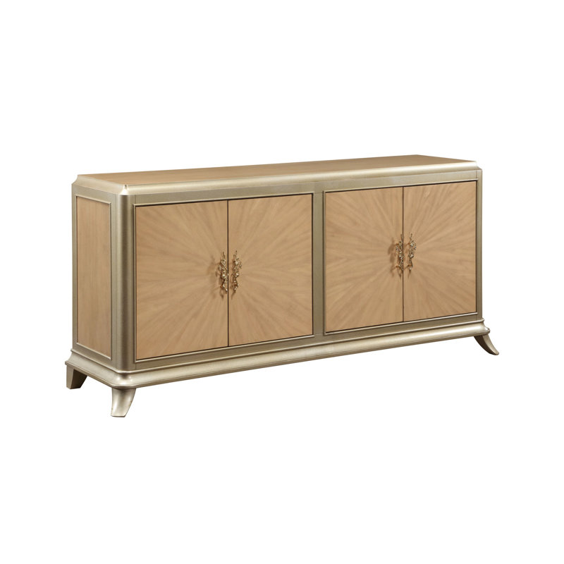 72,4 po Largeur de l'armoire console avec attache magnétique en chêne et naturel