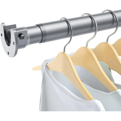 Closet Rods For Hanging Clothes, 17 To 39 Inch Heavy Duty Stepless Adjustable Closet Hanging Rod, 1.3 Inch Diameter Metal Closet Rod For Wardrobes Laundry Bedroom RV