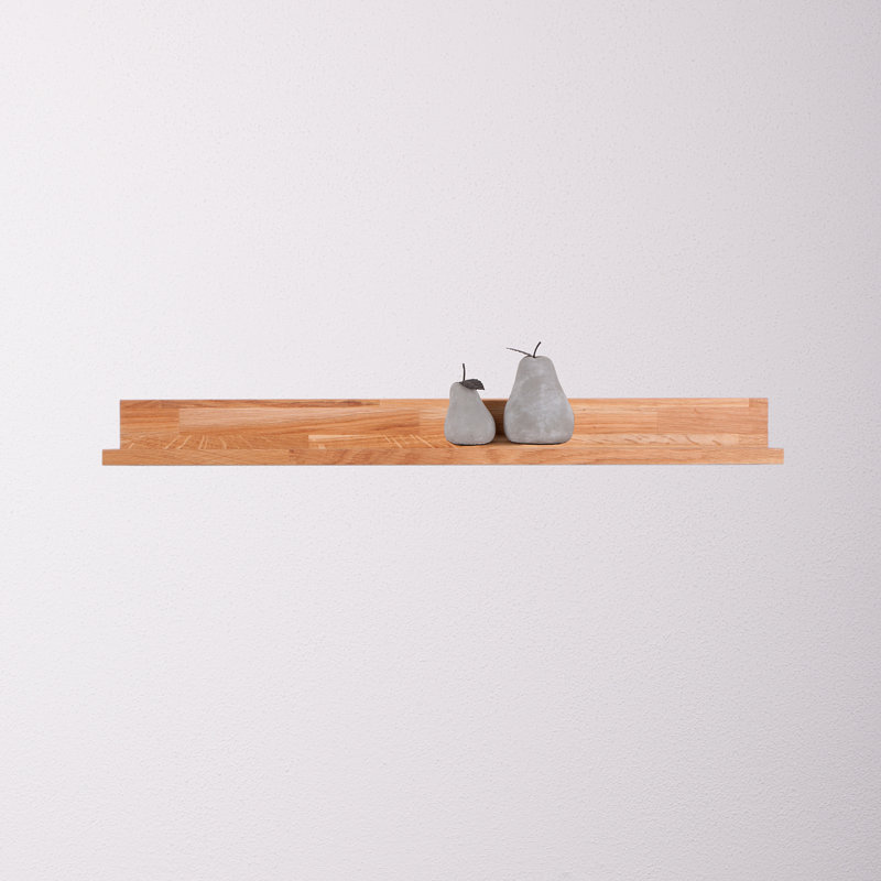 Liverman Rechteckig Massivholz Schweberegal, 8cm H x 80cm W x 20cm D.