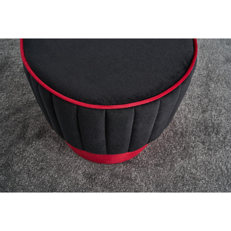 Pouf, Noir / rouge