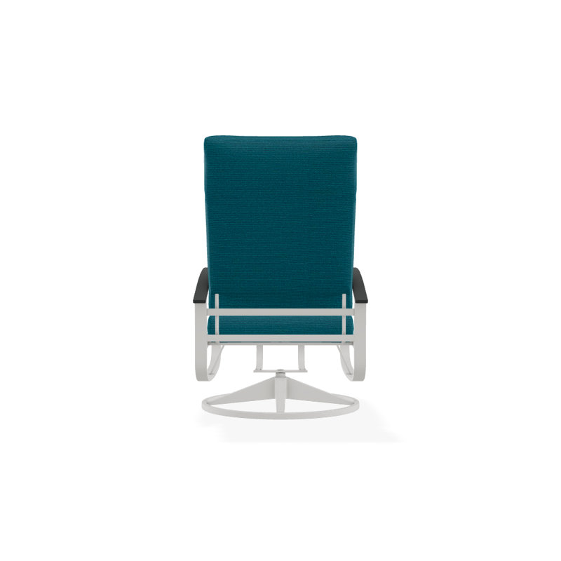 Belle Isle Outdoor Rocker Chair, Spectrum Peacock Sunbrella® Plainweave, Classic Graphite P30, Textured Snow