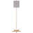 Plue 62 Inch Floor Lamp, Brown Pole w Star Wood Base, White Shade