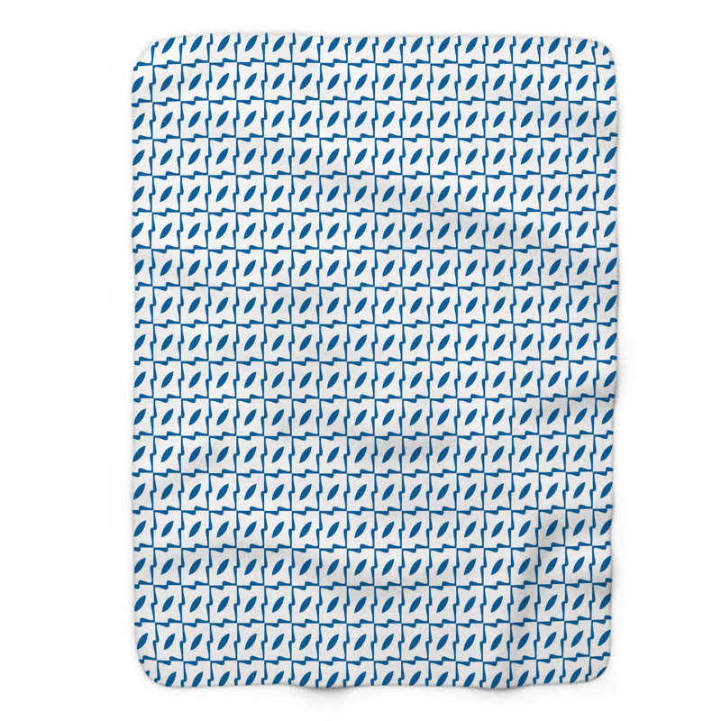Shapes Blue - 1 pièce Sherpa Premium, Lit simple