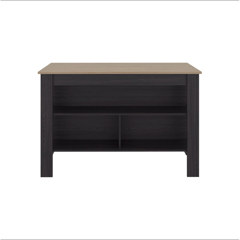 Wenge Open Storage Kitchen Island, 35.4" H x 54.4" W x 25.2" D