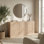 Commode de rangement moderne à neuf tiroirs avec motif ondulé et grande capacité pour l'organisation de la chambre à coucher et du meuble télé