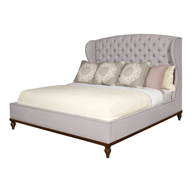 Emma Queen Upholstered Panel Bed, Navajo, Yes, Nadia Linen