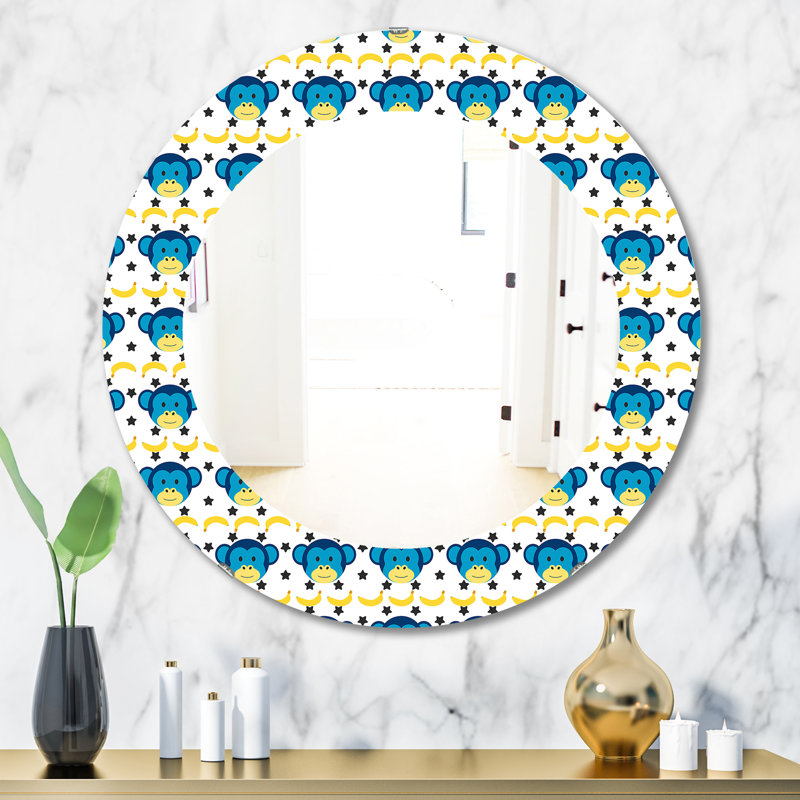 Miroir mural, H 31,5 po x l 23,7 po, Singe