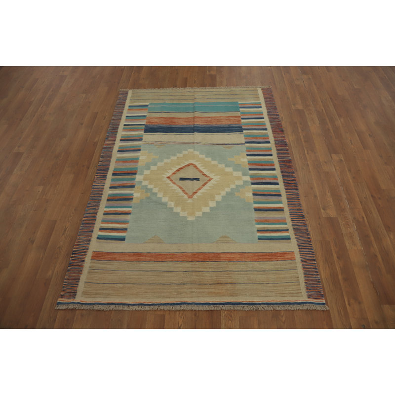 Geometric Kilim Flat Weave Rug 4x6