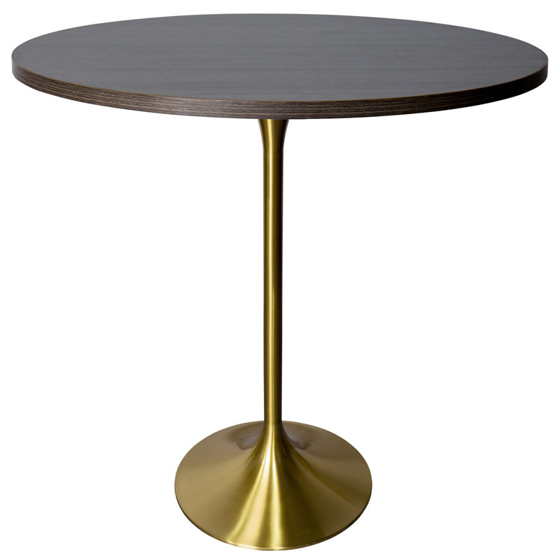 Table de salle à manger à hauteur de bar Greydon, H 43,52 po x l 35,43 po x L 35,43 po, Noyer foncé