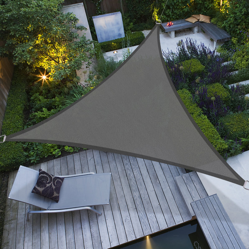 Triangle Shade Sail, Dark Grey, 11.8 ft. x 11.8 ft.