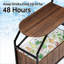 Winado 80 pte Chariot de terrasse avec table à roulettes Brown-125304905