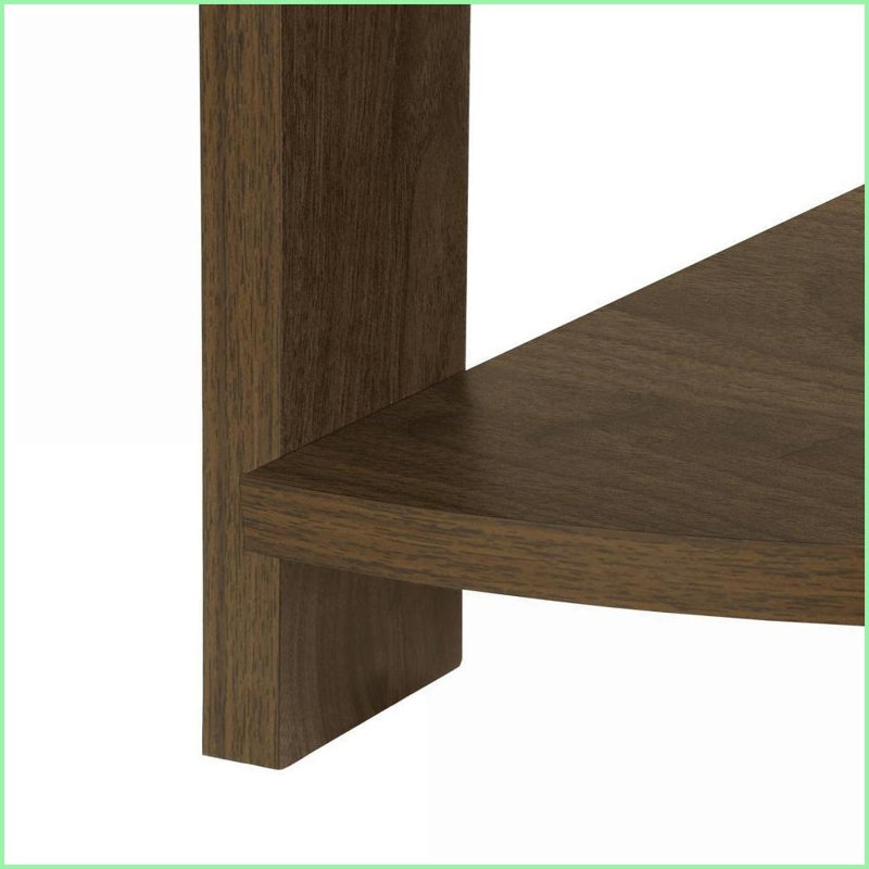 Corner Bookshelf, 5 Tier Etagere, 72”H Modern Walnut Laminate | Walnut | Particle Board, Walnut