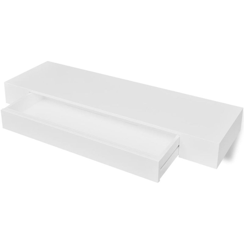 Wall Shelf Floating Shelf with Drawer Display Shelf for Books DVDs, 3.14" H x 31.49" W x 9.84" D