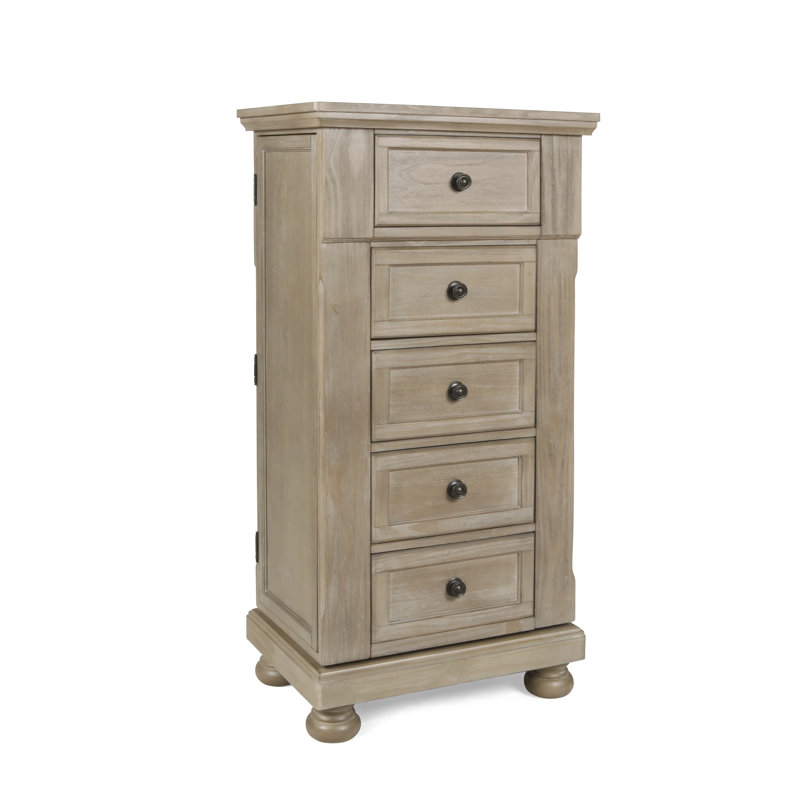 Commode 5 tiroirs Aceves, Étain
