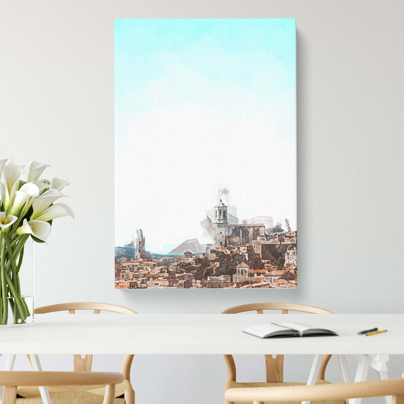 Girona in Spain in Abstract - Wrapped Canvas, 50cm H x 35cm W x 3cm D