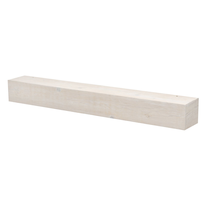 Beam Wood Fireplace Mantel Shelf, 72", White Wash