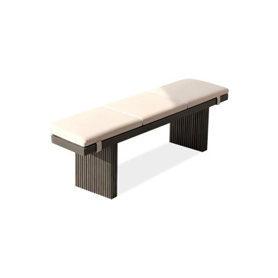 Banc rembourré en bois massif blanc