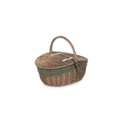 Wicker Picnic Hamper Basket with Lining