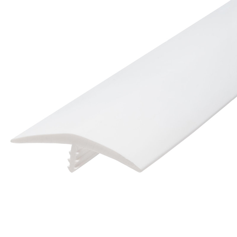Moulure en T en plastique l 2 po x L 1200 po, Blanc