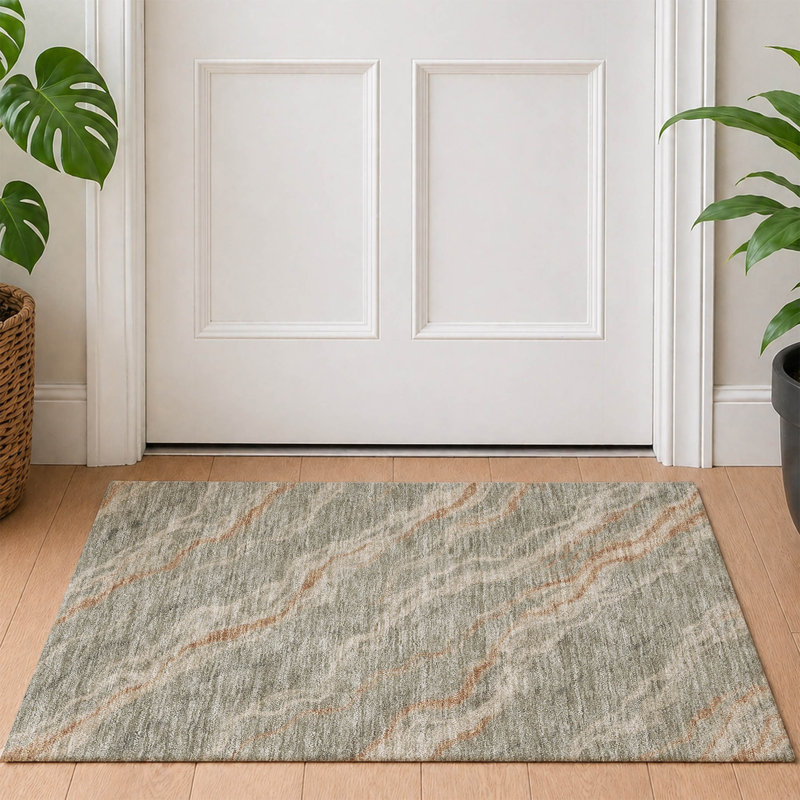 Tapis intérieur / extérieur lavable à la machine Chantille ACN2953, Taupe, 1'8" x 2'6"