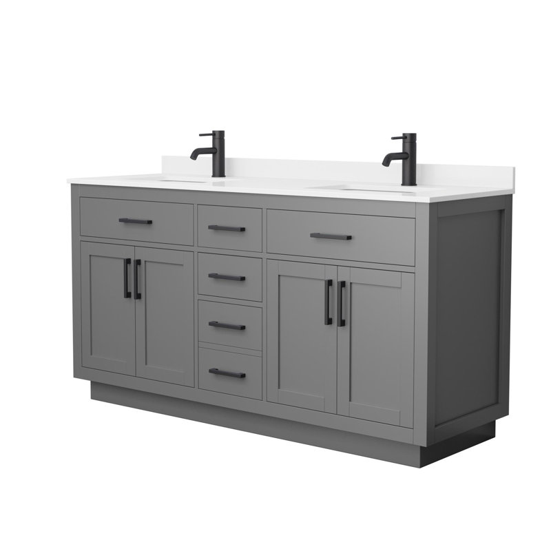 Beckett TK 66'' W Vanity, White, Brushed Nickel, Single