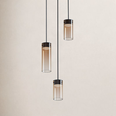 Delonda 3 Light Glass Dimmable LED Pendant
