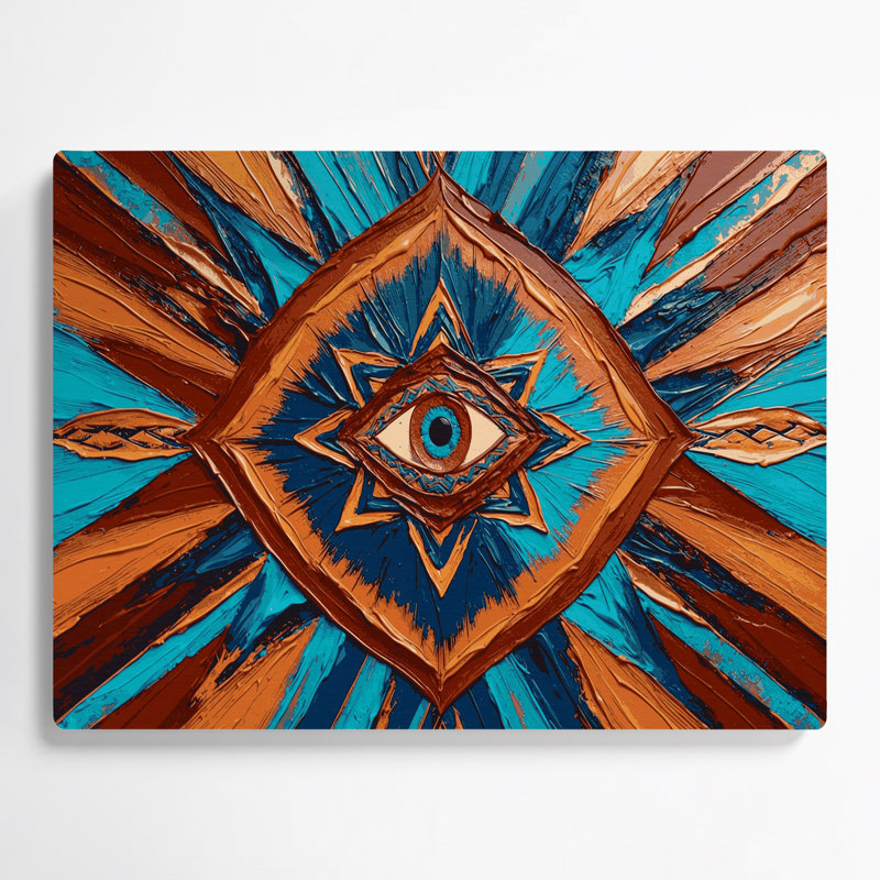 Art mural brun en métal à motif sud-ouest 223 Ojo de Dios