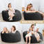 Cushioned Memory Foam Bean Bag Chair for Adults & Kids - 4-Foot Soft Suede or Soft Removable Microfiber Cover, Ideal for Living Room, Gaming, Leisure - Black