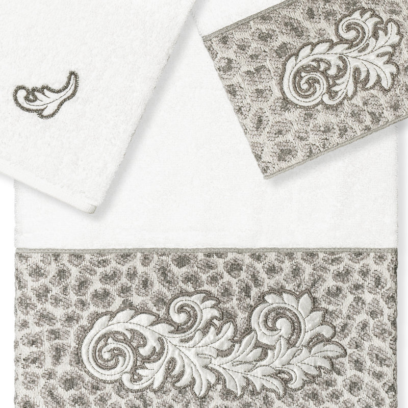  3 Piece Turkish Cotton Towel Set, White