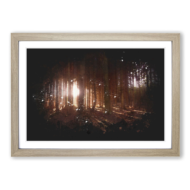 Forest View Vol.2 - Picture Frame Graphic Art, Oak, 27cm H x 36cm W x 2cm D