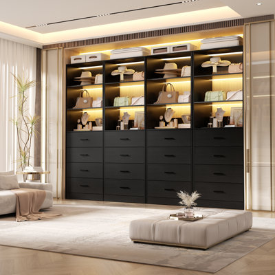 Closet System with 16 Drawers and Shelves