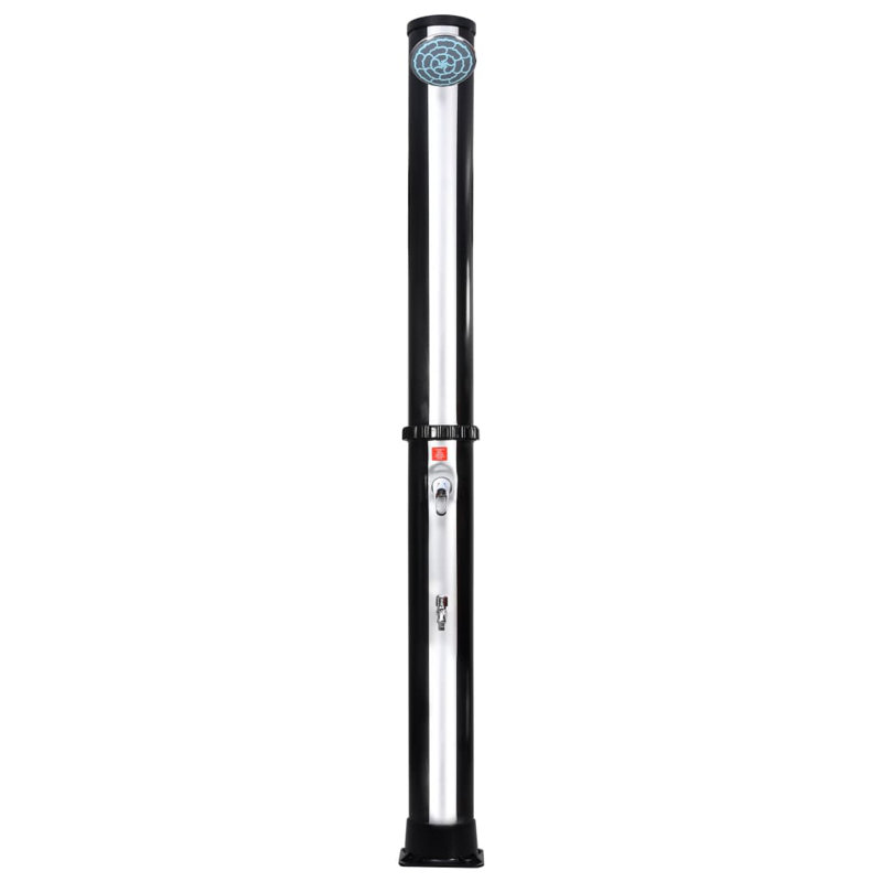 Black and Silver 86.6" PVC Free Standing Outdoor Solar Shower