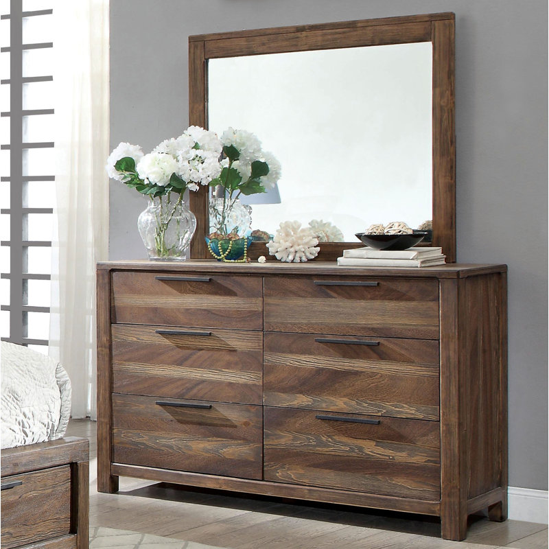 Commode double 6 tiroirs avec miroir Aston