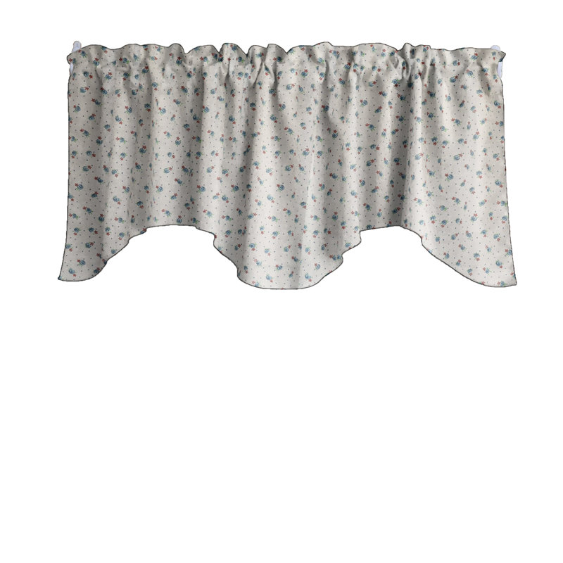 Cantonnière festonnée Tiny Flower Dots, Bleu