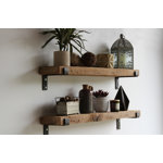 Brennon 2 Piece Reclaimed Barn Wood Bracket Shelf