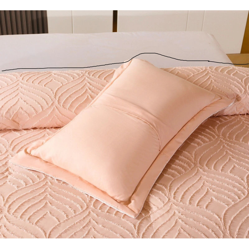 Polyester Bedspread with Pillow Shams, Pink