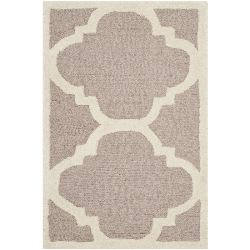 Cannen Hand Tufted Wool Geometric Rug, Rectangle 5' x 8'