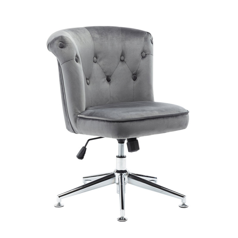 Velvet Office Chair, Grey