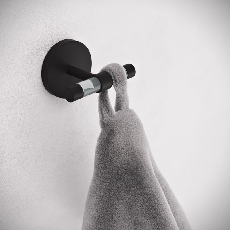 Verre Acrylic Robe Hook In Matte Black, Matte Black