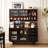 Black&Walnut Solid Wood Sintered Stone tabletop Sideboard