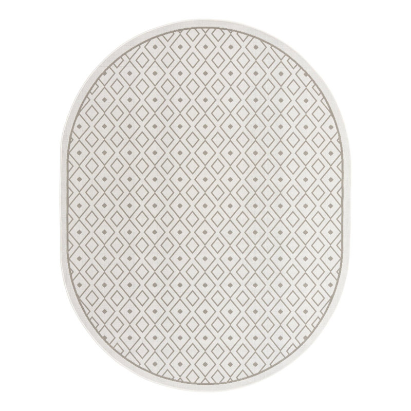 Geometric Indoor / Outdoor Rug, Oval 7'10" x 10'