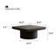 Table basse cylindrique profonde noire avec plateau en placage de bois pour salon moderne