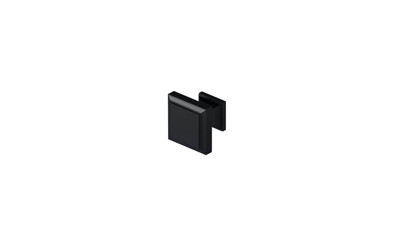 Deltana KS10U4 Square Knob, Decorative, 1-3/16" x 1-3/16" in Brushed Brass, Paint Black