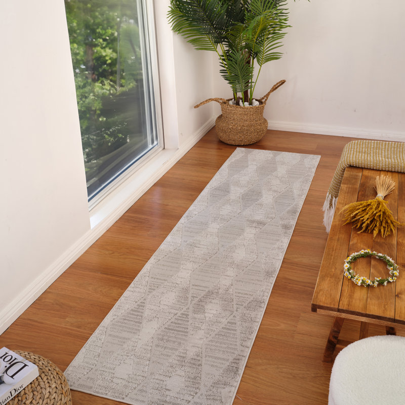 Rug Modern Indoor Area Rug, Gray., Runner 2'3" x 8'