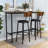 3-Piece Dining Table Set, Rustic Rectangular Table with Upholstered Chairs and Adjustable Foot Pads-461791805-461791802