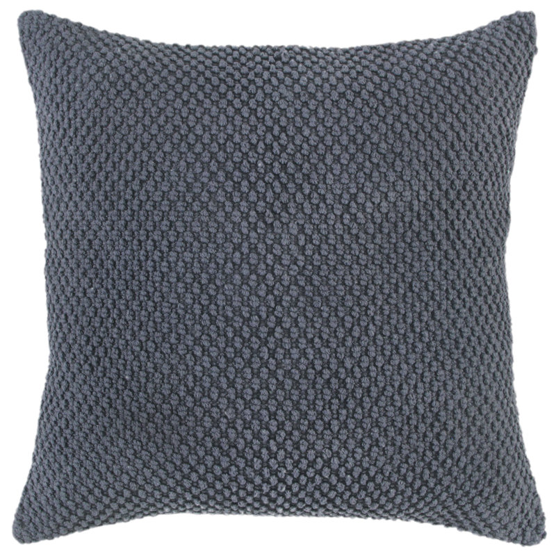 Saskia Embroidered Throw Pillow, Dark Gray
