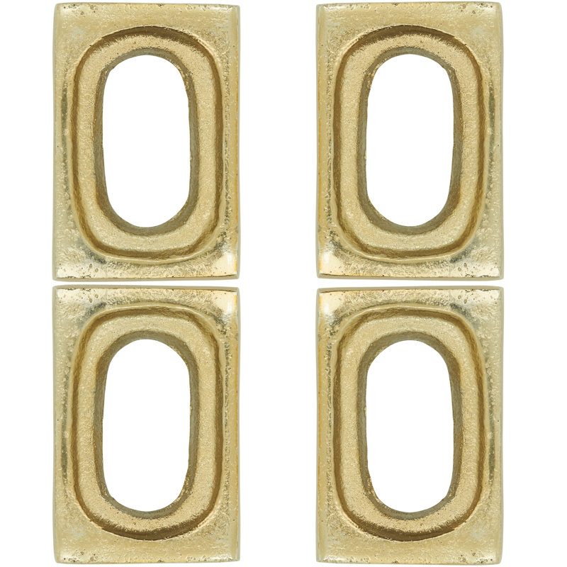 Gold Rectangular Metallic Napkin Rings Set of 4