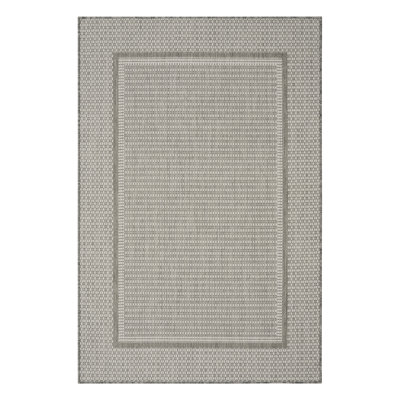 Geometric Gray/White Indoor/Outdoor Area Rug