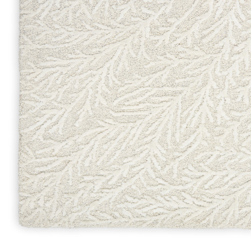 Darell Floral Area Rug in Ivory/White, Runner 2'3" x 8'