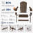 Folding Adirondack Chair, SGS Tested, Wooden Textured With Cup Holder, Heavy All-Weather HDPE Comfortable Set Poolside Backyard Lawn Coffee-124431033